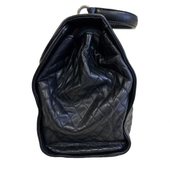 Valentino Orlandi Black Quilted Leather Top Handle Handbag - Picture 3 of 10